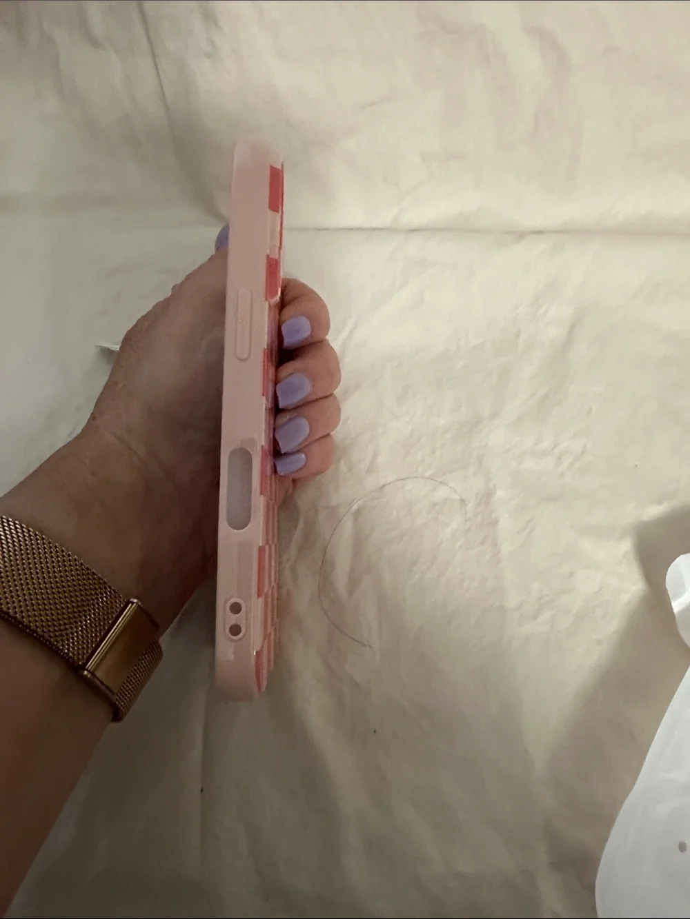 Coral & Pink Checkerboard Phone Case - for iPhone16 NWT